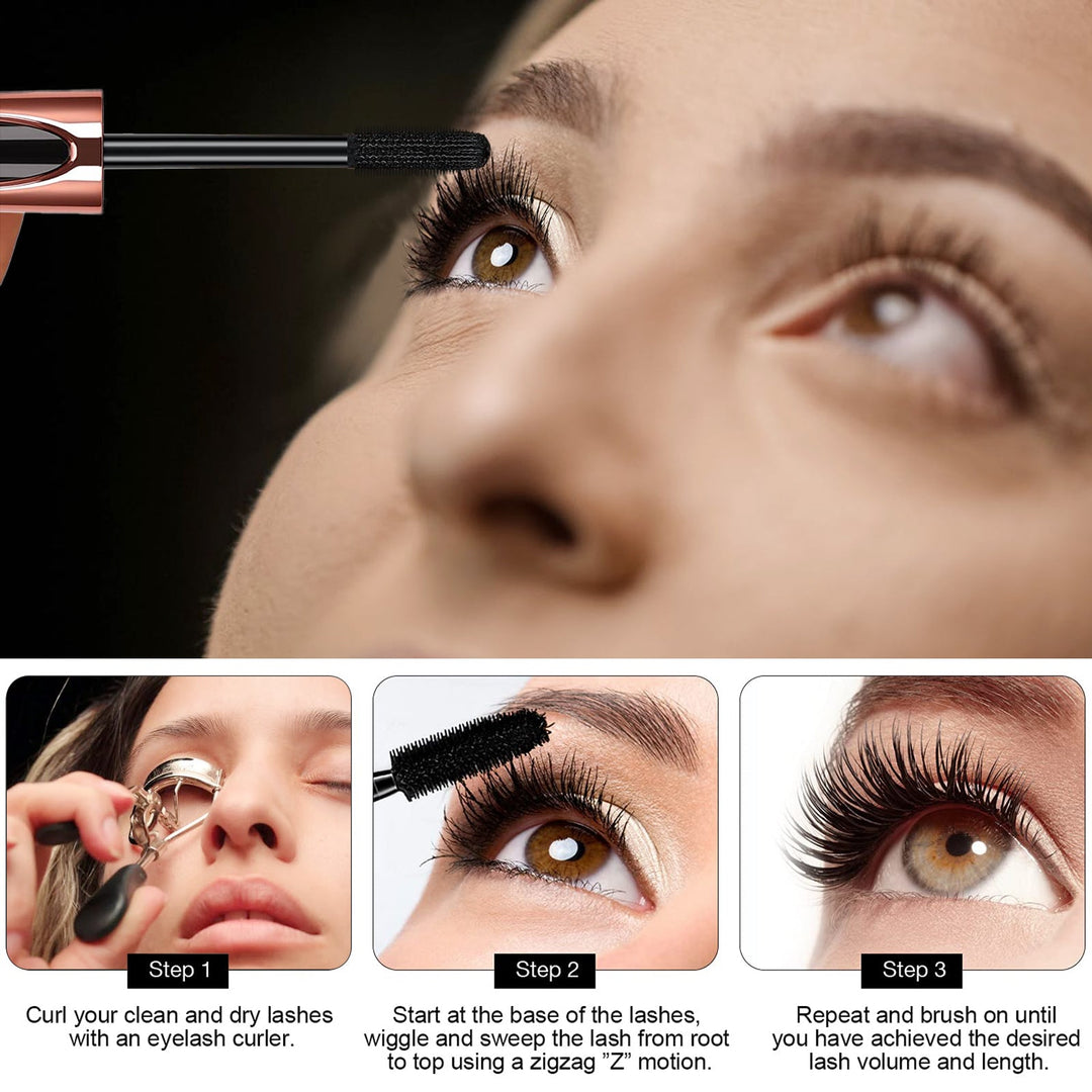 1/2 Pack Black 4D Silk Fiber Eyelash Mascara Extension Makeup – The perfect Mascara for you, by S.P. Beauty