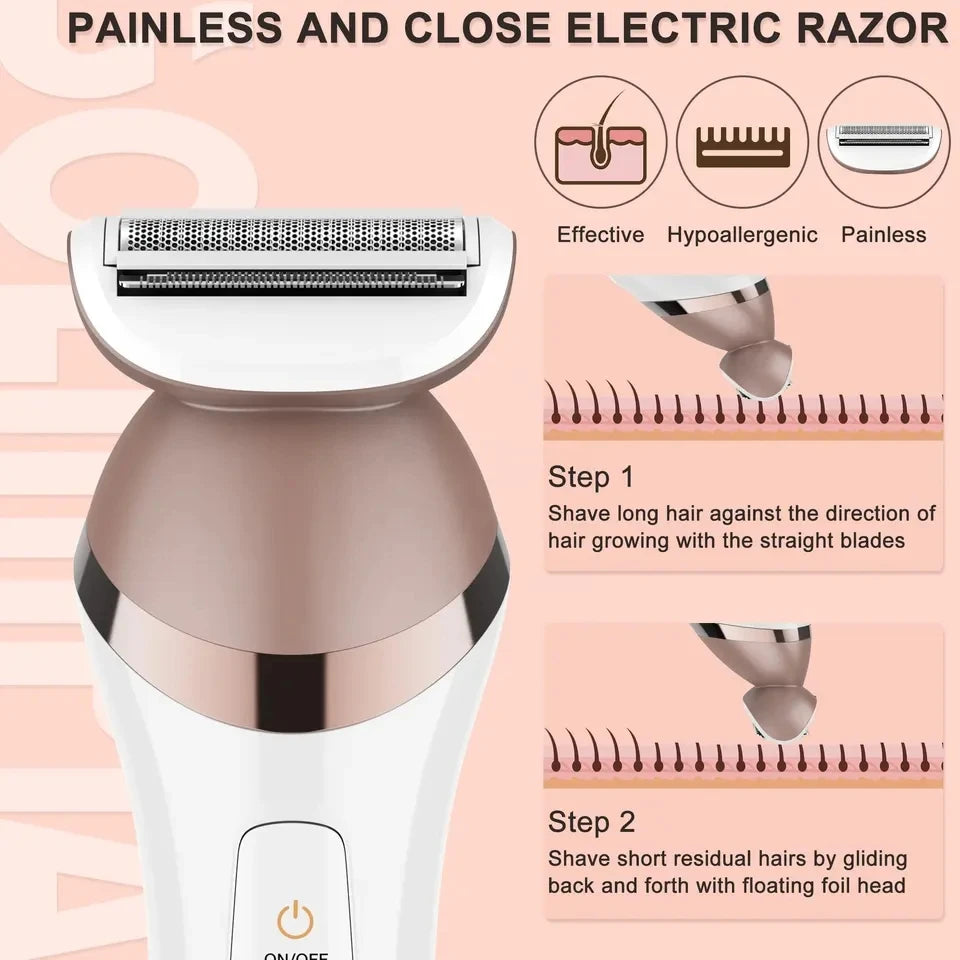 6in1 Set Electric Epilator Women Female Shaver Leg Body Hair Removal – The perfect Leg Body Shaver for you, by S.P. Beauty