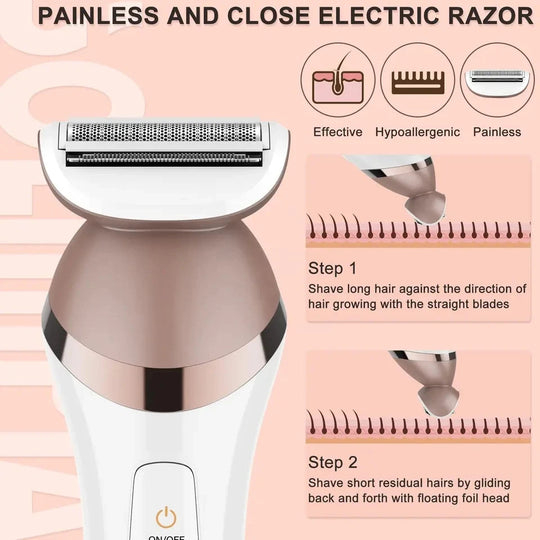 6in1 Set Electric Epilator Women Female Shaver Leg Body Hair Removal – The perfect Leg Body Shaver for you, by S.P. Beauty